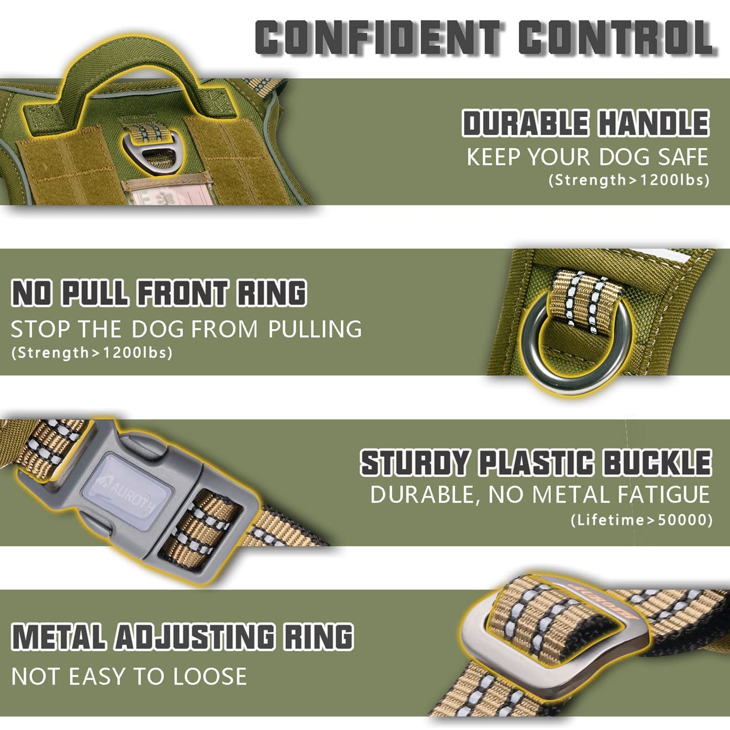 Dog Harness for Small Medium Dogs No Pull Adjustable Reflective K9 Working Training Easy Control Pet
