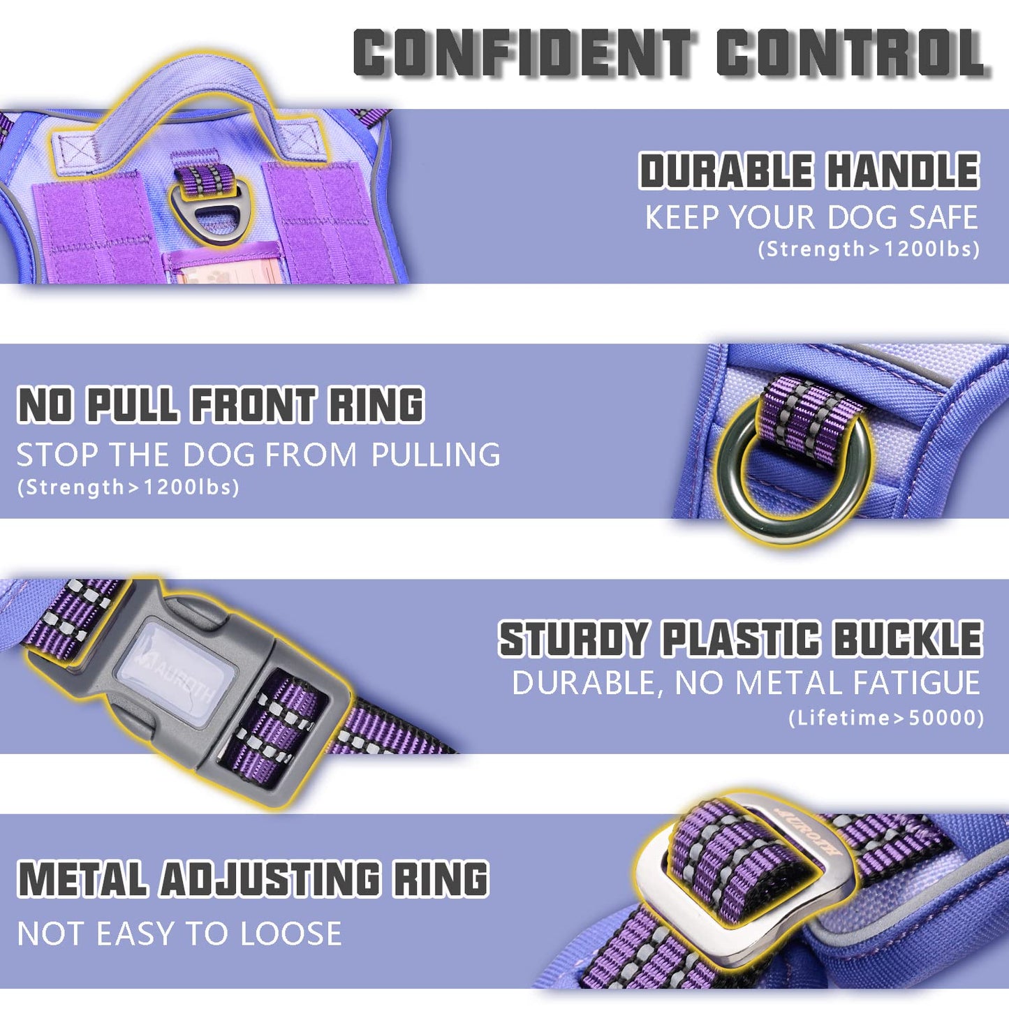 Dog Harness for Small Medium Dogs No Pull Adjustable Reflective K9 Working Training Easy Control Pet