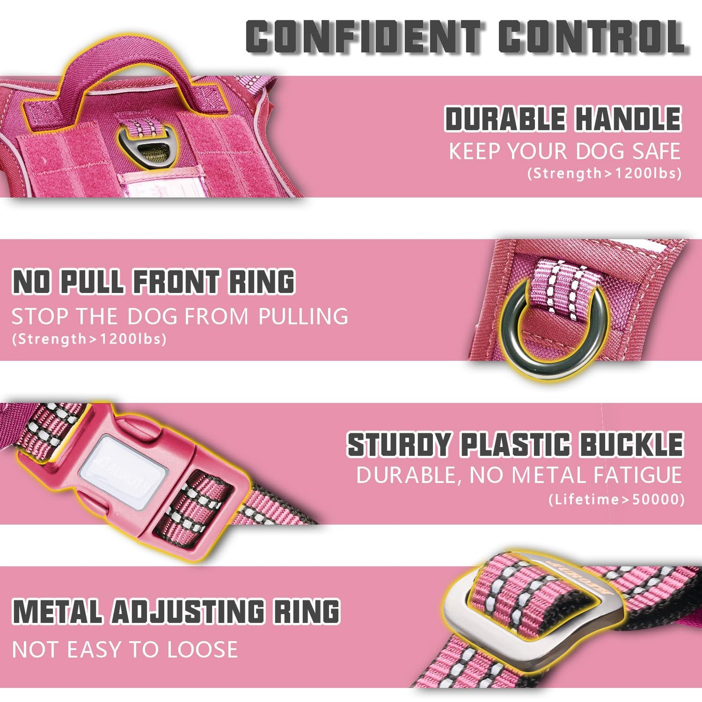 Dog Harness for Small Medium Dogs No Pull Adjustable Reflective K9 Working Training Easy Control Pet