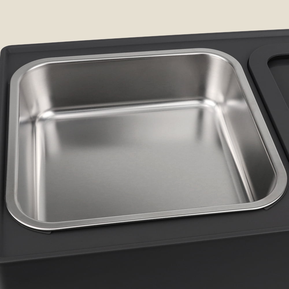 Dog Bowls with Slow Feeder, Adjust 4 Heights for Small Medium Large Dogs, Black