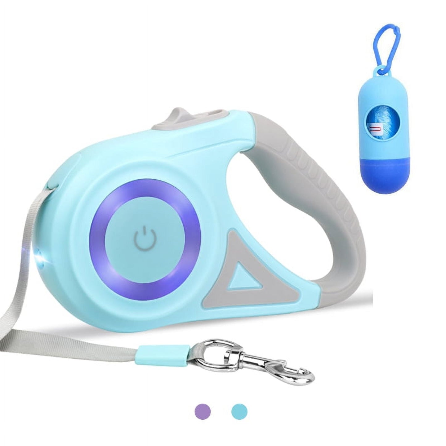 Dog Leash, 16ft with Light, Anti-Slip Handle, One Button Brake & Lock Tangle-Free Dog Retractable Leash