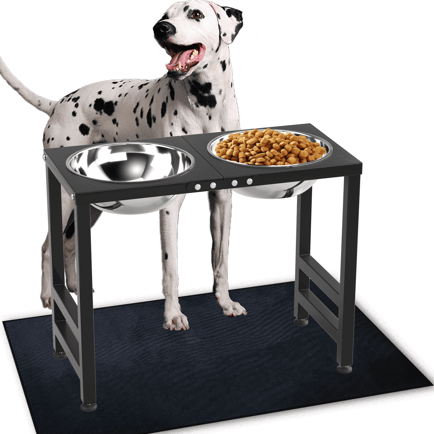Dog Bowl Stand for Large Dogs with Sprill Proof Mat, Dog Food & Water Bowls 10" Tall Dog Feeder